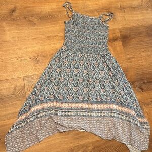 Floral Blue and Pink Kids Dress